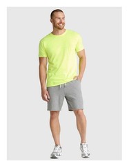 ATHLETIC WORKS Men’s S (34-36) Cotton Active Tee Short Sleeve • Acid Yellow