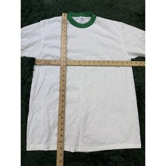 Vintage Augusta Sportswear Men’s Adult L White Green Ringer T-Shirt Made in USA
