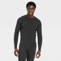 ALL IN MOTION Mens Black Cold Weather Mock Long Sleeve Fitted T-Shirt NEW Medium