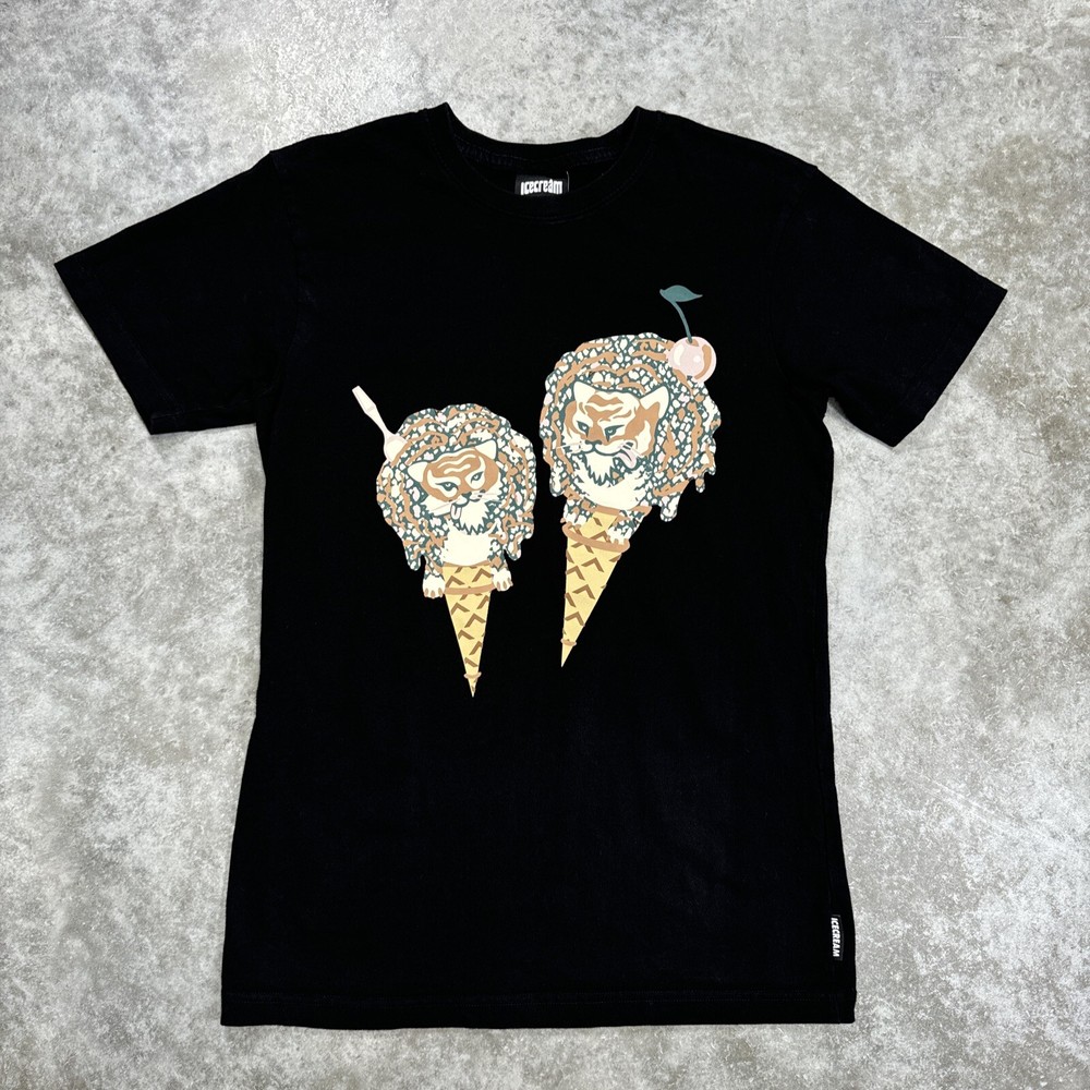 Ice Cream shirt mens small streetwear graphic tiger logo designer tee crewneck