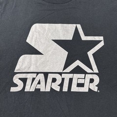 Starter Big Logo Graphic Crew Neck T Shirt Men’s 2XL Black Silver Spellout
