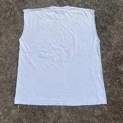 90s Dilbert Capitalism White Sleeveless Tank. Made in U.S.A L Vintage