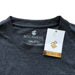 NEW Rocawear Mens 2XL Gray Pocket Tee T Shirt Zip Chest Logo Casual Streetwear