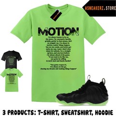 Tee Shirt Matching Foamposite One Black Volt To Match Sneaker Motion T-Shirt