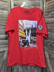 AKOO Red Graphic T-Shirt Peace Brotha Public Housing Patch Mens Size 4XL