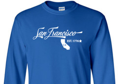 San Francisco California T-Shirt Long Sleeve Graphic Tee Unisex Apparel Custom