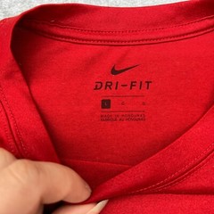 Nike Shirt Mens Large Red Drifit Fitness Gym Casual Outdoor Adult Sports