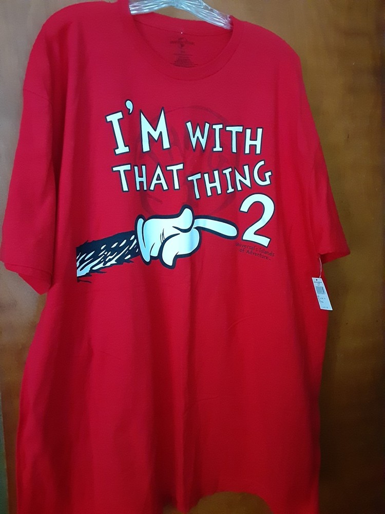 men’s 2xl universal studio dr. seuss red t-shirt I’m with that thing 2 brand new
