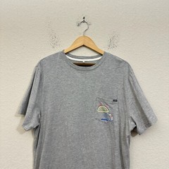 CHUBBIES Taco Tee Mens Sz XL Gray Graphic Print SS Cotton Blend Beach Weekend
