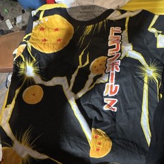 (2)Dragon Ball Z Goku Men’s medium Black Graphic Print Crew Neck Short