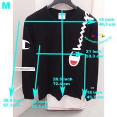 CHAMPION HERITAGE OVER SHOULDER SCRIPT LONG SLEEVE TEE SHIRT BLACK MENS SIZE M
