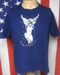 UNIVERSITY COMMUNITY VIDEO vtg tee XL Michigan T shirt angel 8mm camera 1980s