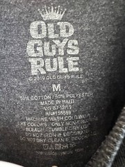 Old Guys Rule Heather Blue Double Graphic Novelty T-Shirt Medium Stretch Relax