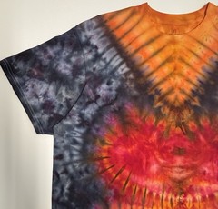 Handmade Ice Tie Dye Adult T-Shirt Size XL Multicolor George Long Length Tee NEW