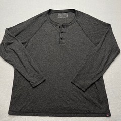 Faherty Cloud Cotton Henley Shirt Mens Charcoal Gray Pima Cotton Modal Long XL
