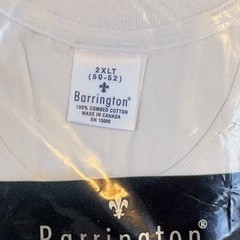 Vtg Barrington 3 Tall T-Shirts White Combed Cotton Preshrunk Crew Neck 2XLT NOS