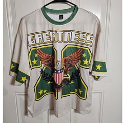 Manfinity Greatness Eagle Jersey Shirt Mens Medium White Green Streetwear Tee
