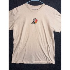 riot society Cream Tee with Embroidered Floral Kanji
