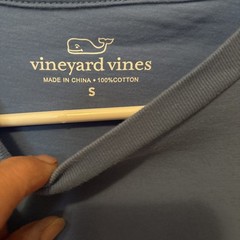 Vineyard Vines Men Size S Whale Pocket Crew neck T-Shirt Tee Color Blue Cotton