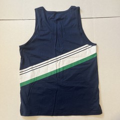 Chubbies Tank Top Shirt Mens Large Navy Blue Center Stripe Cotton Thighs Out