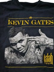 Kevin Gates Islah Tour 2016 Double-Sided Graphic Rap T-Shirt Size XL Faded Black