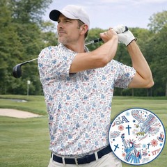 Men Patriotic Eagle & Liberty Golf Shirt USA 250th Anniversary 1776-2026 (S-5XL)