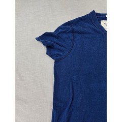 Abercrombie & Fitch Mens Muscle Fit V-Neck T-Shirt Navy Blue Crest Logo Large