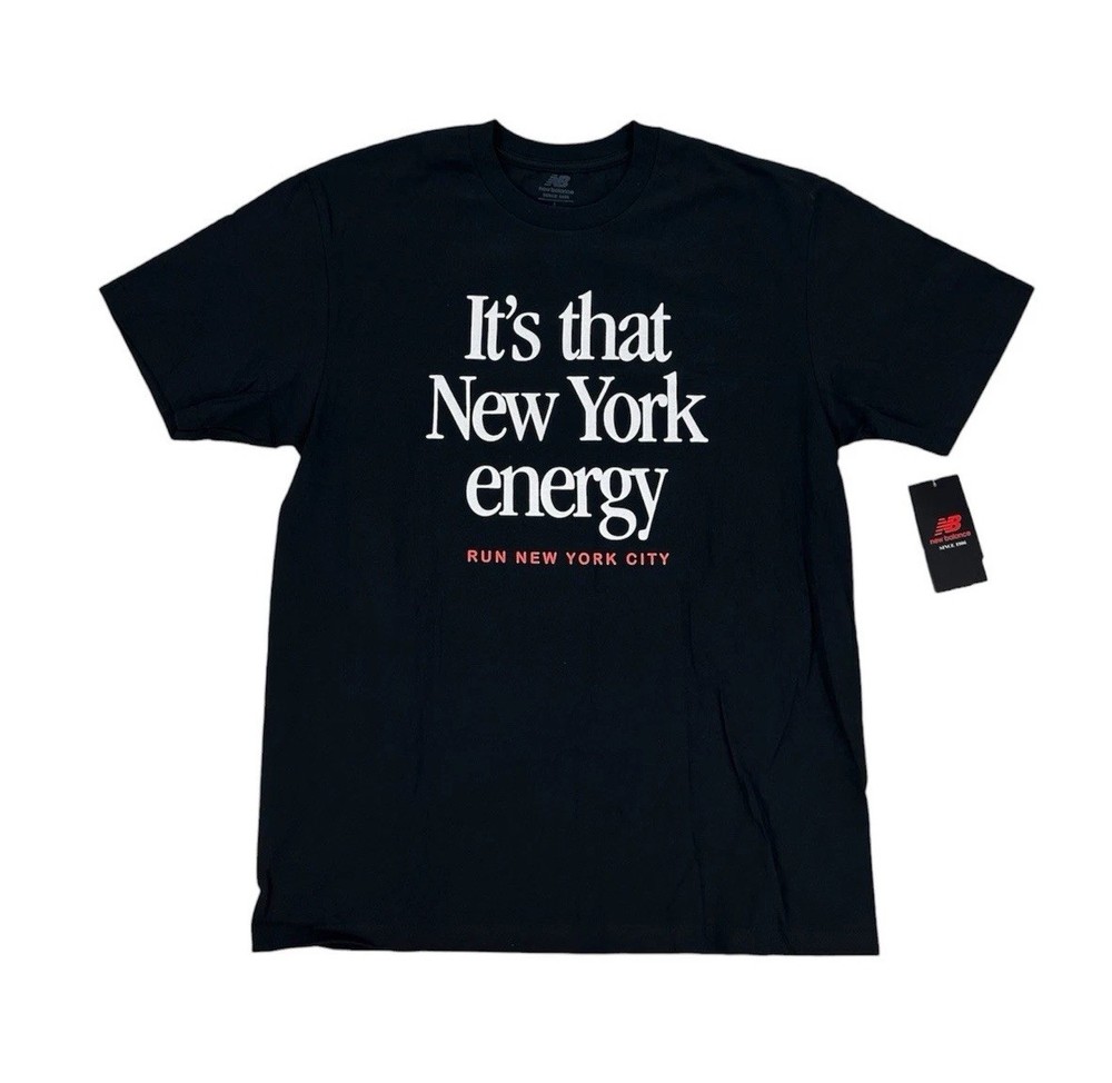 NEW New Balance NYRR New York Energy Running T Shirt Tee Black Mens