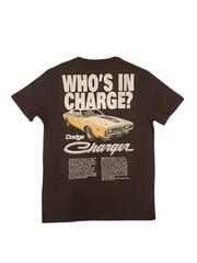 New Dodge Charger Who’s In Charge Mens Large Muscle Car Black Cotton Tee Mopar