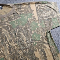 Vintage Ace Sportswear Shirt Mens 2XL Brown Camouflage Pocket Tee Hunting USA