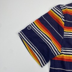 Empyre Shirt Mens Small Blue Multicolor Stripe Crewneck Cotton Blend Casual Tee