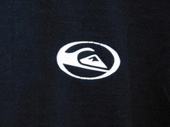 VTG Quiksilver Shirt Mens M Black Colorblock Long Sleeve Crewneck Logo Cotton