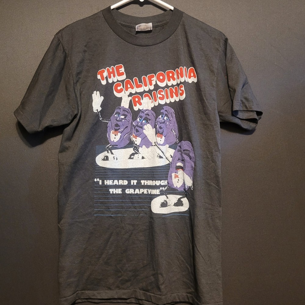 Vintage California Raisins Tshirt Black Large USA Heard It Through The Grapevine