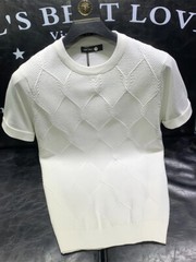 New Men Fashion Trend Knitted Short Sleeve Cotton Streetwear Summer T-Shirt