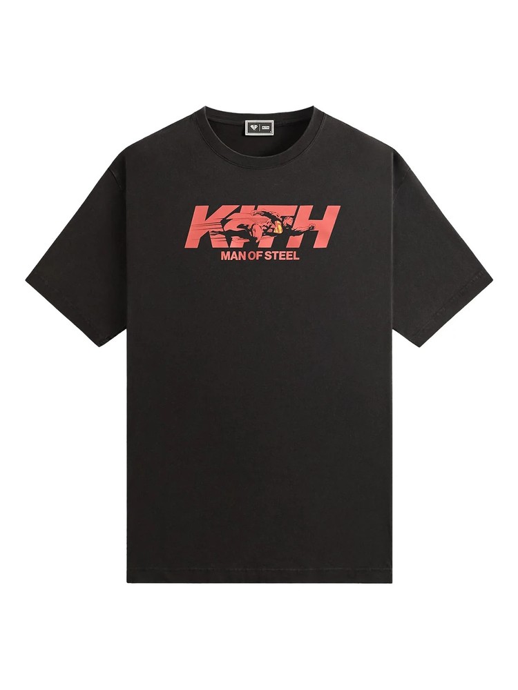 🔥 Kith Superman Men of Steel – Vintage Tee – Black – Size XL