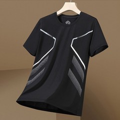 Short Sleeve O Neck T Shirt for Men Ice Silk Fabric Quick Dry and Breathable