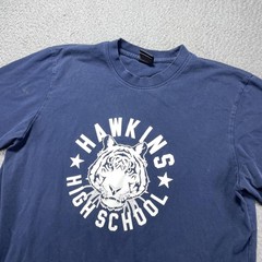 Nike Stranger Things Hawkins High School Shirt Mens Medium Blue Graphic Tee