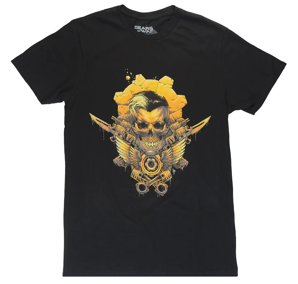 Gears of War Tactics Skull Tee by Luke Preece – Black Gamer Shirt