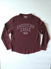 American Eagle Thermal Waffle Preppy Super Soft Graphic Shirt Mens Sz M