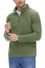 Men’s 1/4 Zip Up Fleece Pullover Casual Lightweight Long Sleeve Warm Sweatshirt
