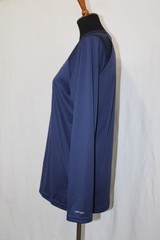 Nike Swim Dri Fit Sz S Navy Blue Long Sleeve Pullover Rash Guard T-Shirt UPF 40+