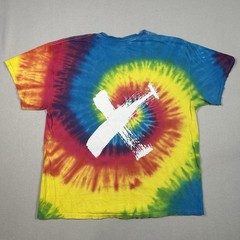 Colortone Tie-Dye Shirt Mens XL “199X” White Paint Style Graphic Large Brush “X”