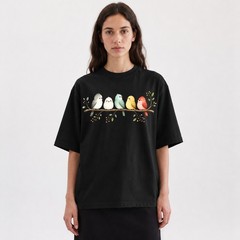 Watercolor Birds Branch T-Shirt Cute Bird Family Spring Tee