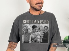 Custom Dad Vintage Photo Comfort Colors Shirt, Father’s Day Gift With Kids Photo