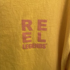 Reel Legends Mens T Shirt Yellow Back Fishing Graphic Large Cotton Crew Neck