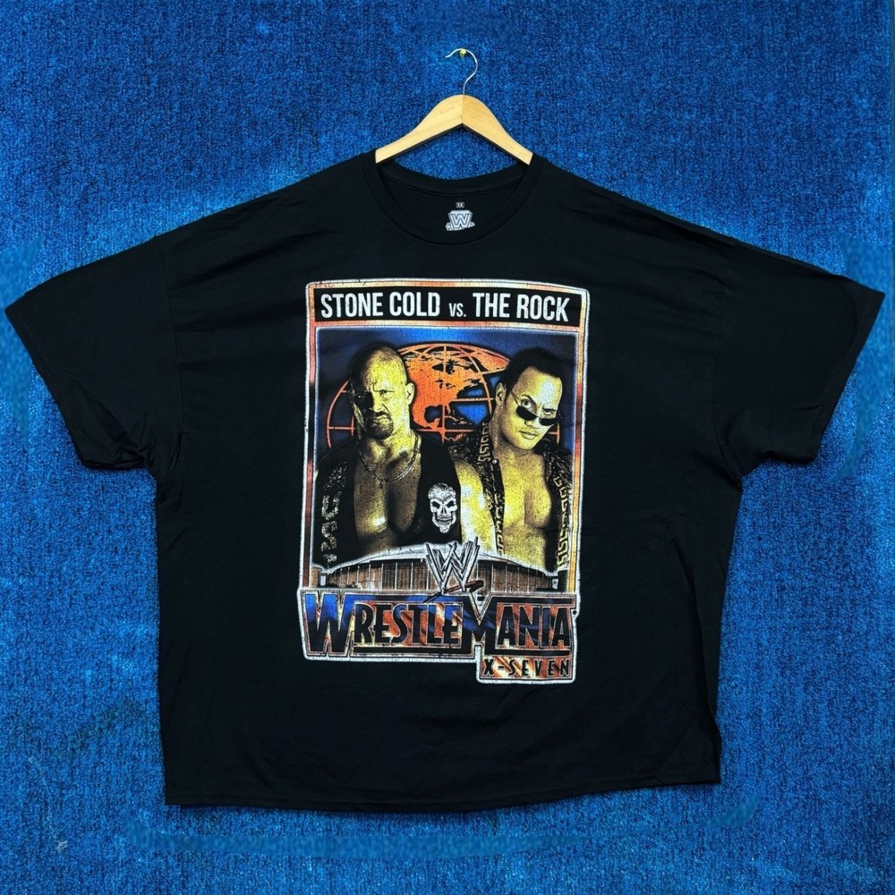 WWE Wrestlemania 17 Stone VS The Rock Legends T-Shirt Size 5X