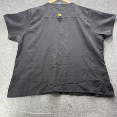 Four-Stretch Shirt Men 3XL Black V-Neck Twill Pockets Tagless Relaxed Fit
