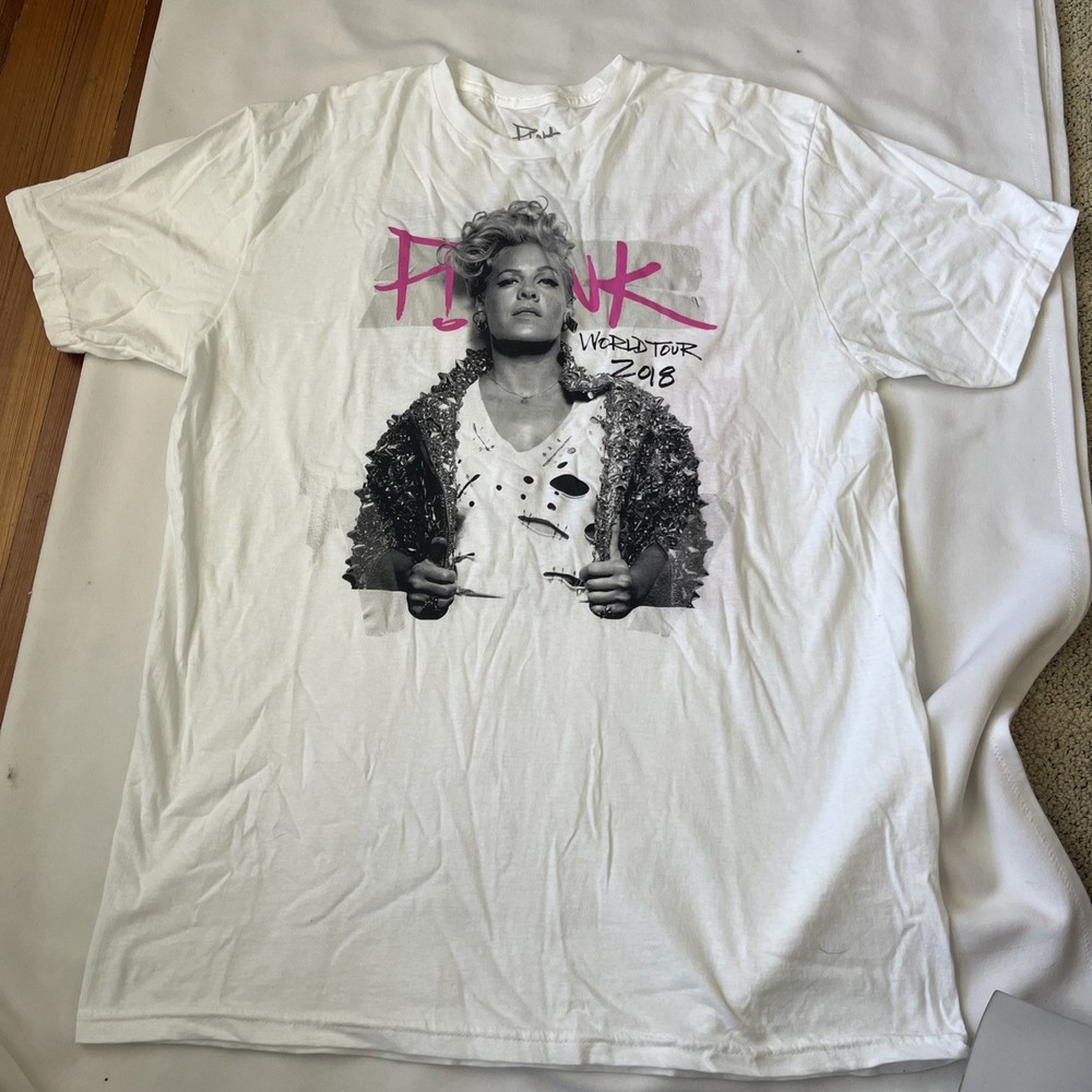 Pink Beautiful Trauma World Tour 2018 Pop Music Singer White XL Graphic T-Shirt
