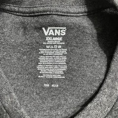 VANS Yellow Logo on Dark Grey Tee, XXL
