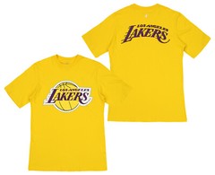 FISLL NBA Men’s Los Angeles Lakers Team Color, Name and Logo Premium T-Shirt